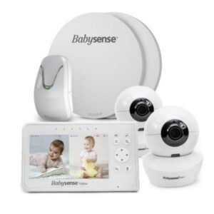 Babysense 7 Safe Sleep & Split Screen Video Baby Monitor, 2 Cameras, V43