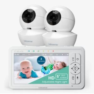 Babysense HD S2: Video Baby Monitor with 2 Cameras, Non Wifi, Split Screen & Night Light Machine