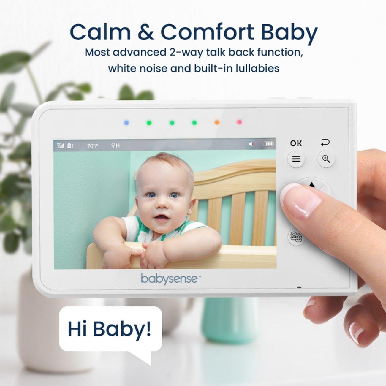 Babysense V43: Video Baby Monitor with 2 Cameras, Non Wifi, Split Screen & Night Light Machine 7 split screen video baby monitor v43 344125