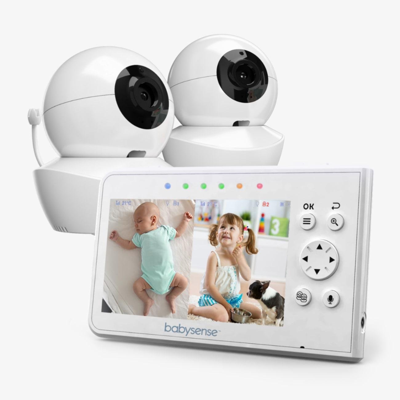 Babysense V43: Video Baby Monitor with 2 Cameras, Non Wifi, Split Screen & Night Light Machine 2 split screen video baby monitor v43 386160