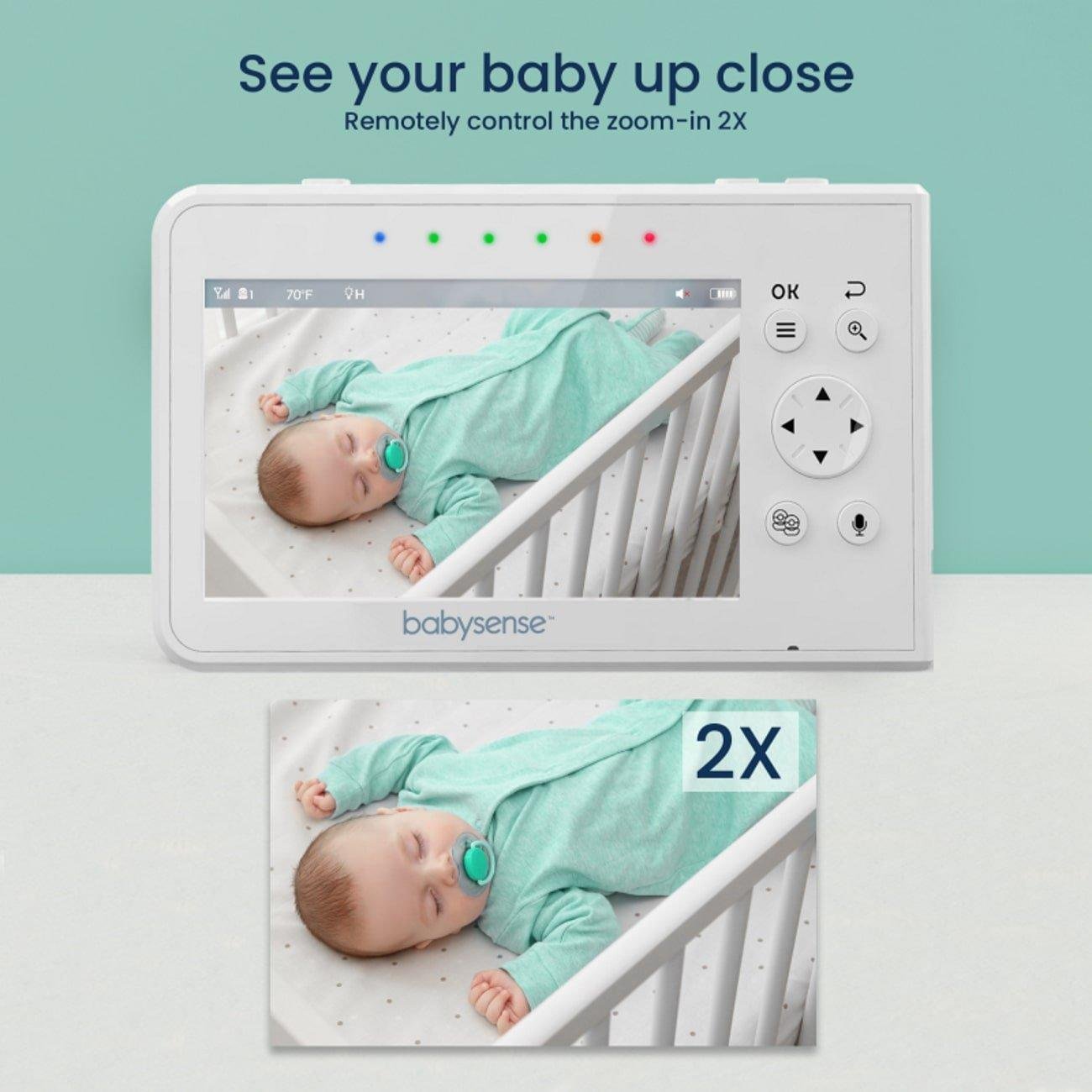 Babysense V43: Video Baby Monitor with 2 Cameras, Non Wifi, Split Screen & Night Light Machine 8 split screen video baby monitor v43 725279